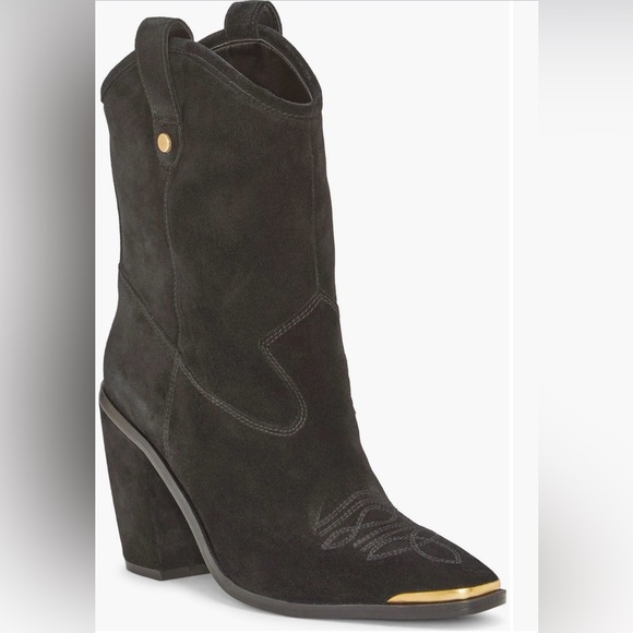 Black Suede Cowboy Boots - Picture 4 of 4